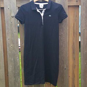 Lacoste Black Polo Pique Cotton Tennis Preppy Dress Women’s Size 40/8/M